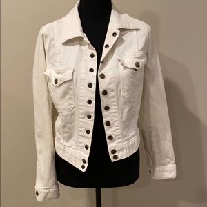Current Elliot white denim jacket